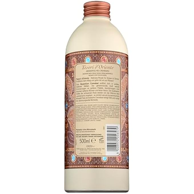 TESORI D'ORIENTE d'Oriente Byzantium Cream Bath, 500 ml, Aromatic Bath with Black Rose and Labdanum, Body Care for the Bathtub, Ritual Body & Senses - Image 2